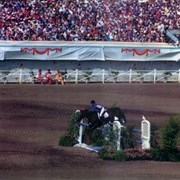 Equestrian event of the XXIII Olympiad Los Angeles 1984 held at Santa Anita Race Track.