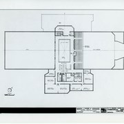 Photo of second floor plan for proposed Community Recreation Center Project. Marion J. Varner & Associates, Architects.