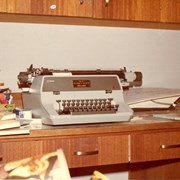 Large print typewriter at Arcadia Public Library.