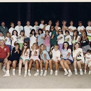 Arcadia Recreation Department Staff Camp Buckhorn group picture. Summer camp, most likely August in the early 1990s.