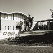 The Carter Report, Inc. building exterior, 100 West Duarte Road. Photograph by Terry Miller.