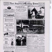 Newspaper page from sports section of L.A. Sunday Times reporting opening of Santa Anita Park, built by "Lucky" Baldwin and opened December 1907. See more legible hard copy in VF Baldwin, Elias J.-Horses and horse racing.