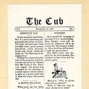 Photo of front page of school newspaper called the Cub vol.2no.7.