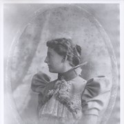 Portrait of Anita Baldwin at time of marriage to George Baldwin, circa 1891.  Copied from original given to Arcadia Historical Society by J.T. Reidell.